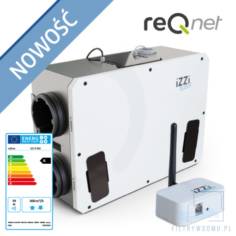 Rekuperator iZZi 302 ERV + moduł WiFi + moduł stałego przepływu (wersja lewa) Rekuperator iZZi 302 ERV + moduł WiFi + moduł stałego przepływu (wersja lewa)