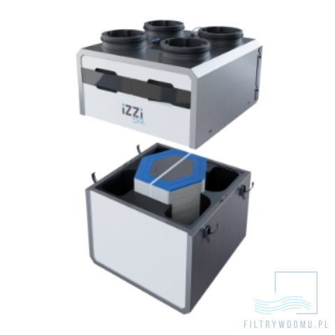 Rekuperator iZZi 402 ERV + moduł WiFi + moduł stałego przepływu (wersja lewa) Rekuperator iZZi 402 ERV + moduł WiFi + moduł stałego przepływu (wersja lewa)