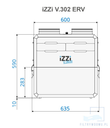 Rekuperator iZZi V.302 ERV +moduł WiFi + moduł stałego przepływu (wersja lewa) Rekuperator iZZi V.302 ERV +moduł WiFi + moduł stałego przepływu (wersja lewa)