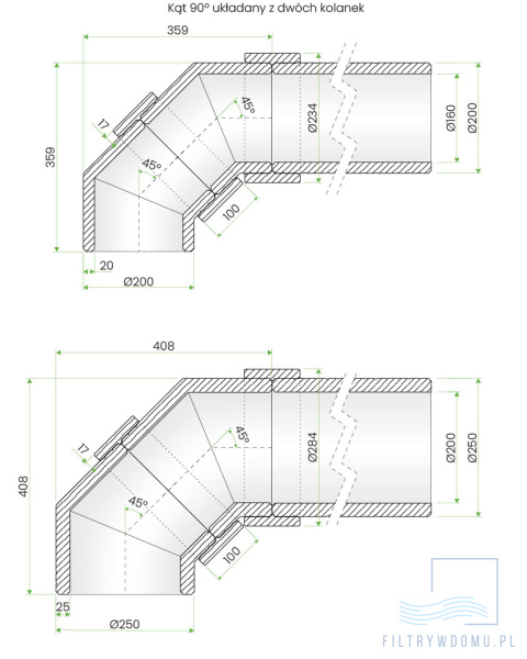Kolano EPS PeFlex 160mm 45st Kolano EPS PeFlex 160mm 45st