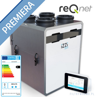 Rekuperator iZZi 402 ERV + sterownik STANDARD + moduł stałego przepływu (wersja lewa) Rekuperator iZZi 402 ERV + sterownik STANDARD + moduł stałego przepływu (wersja lewa)